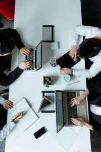 People sitting around a table